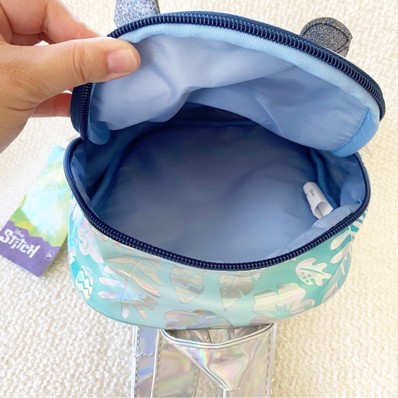 NWT Disney Lilo & Stitch Mini Embroidered Iridescent Dimensional Backpack Purse - Picture 5 of 8